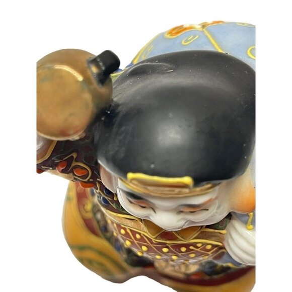 Vintage Japanese Kutani Figurine Man on Kegs 1960s Porcelain - Picture 8 of 10